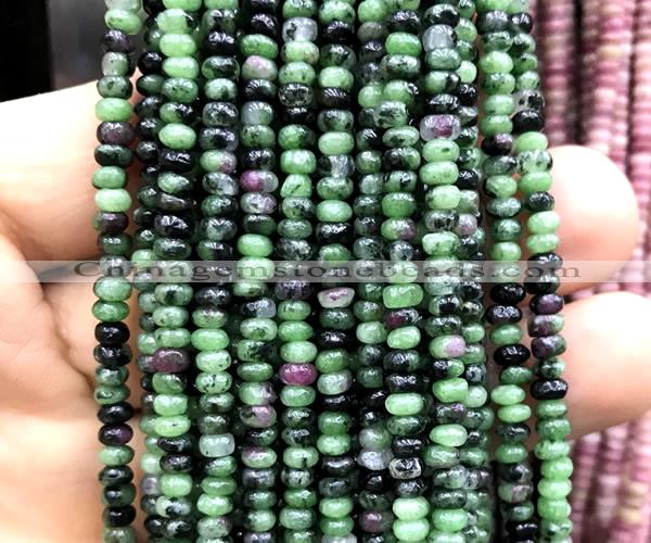 CRB5492 15 inches 2.5*4mm rondelle ruby zoisite beads wholesale