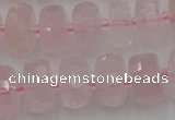 CRB558 15.5 inches 7*12mm faceted rondelle rose quartz beads