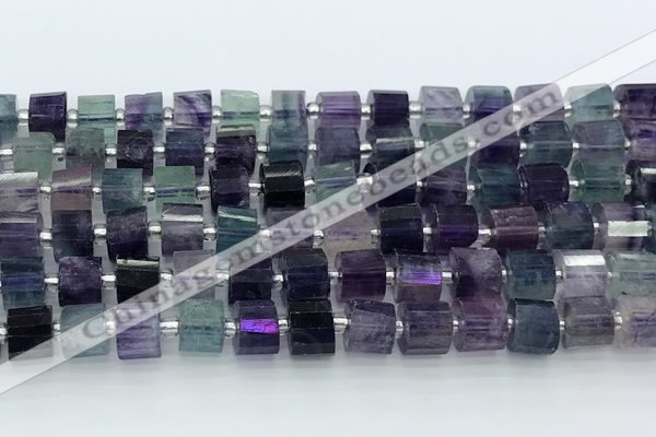 CRB5605 15.5 inches 7mm - 8mm faceted tyre fluorite beads