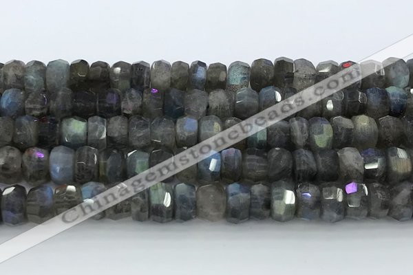 CRB5621 15.5 inches 5*9mm - 6*10mm faceted rondelle labradorite beads