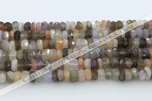 CRB5626 15.5 inches 3*6mm - 4*7mm faceted rondelle Botswana agate beads