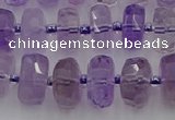 CRB565 15.5 inches 6*10mm faceted rondelle amethyst beads