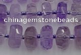 CRB565 15.5 inches 6*10mm faceted rondelle amethyst beads