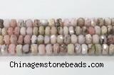 CRB5659 15.5 inches 7*11mm-9*13mm faceted rondelle pink opal beads wholesale