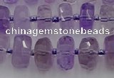 CRB566 15.5 inches 7*12mm faceted rondelle amethyst beads