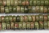 CRB5672 15 inches 3*4mm heishi unakite beads wholesale