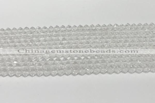 CRB5687 15 inches 4*4mm white crystal beads wholesale