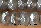 CRB5703 15 inches 5*8mm faceted rondelle AB-color grey agate beads