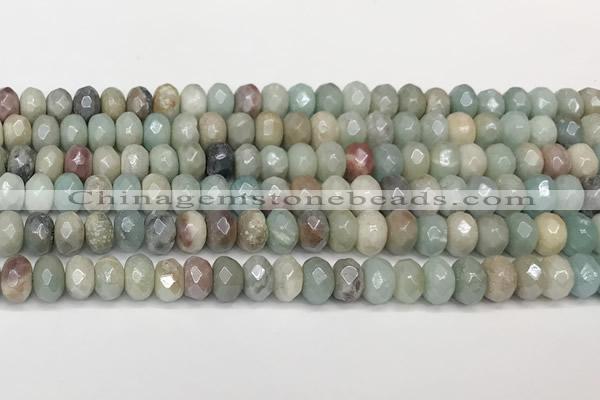 CRB5705 15 inches 5*8mm faceted rondelle AB-color amazonite beads