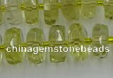 CRB573 15.5 inches 6*10mm faceted rondelle lemon quartz beads