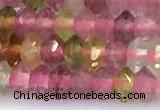 CRB5756 15 inches 2*3mm faceted tourmaline beads