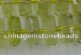 CRB576 15.5 inches 8*16mm faceted rondelle lemon quartz beads