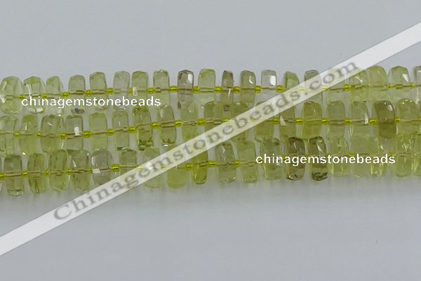 CRB576 15.5 inches 8*16mm faceted rondelle lemon quartz beads