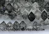 CRB5764 15 inches 2*3mm faceted black rutilated quartz beads