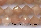 CRB5775 15 inches 5*5mm faceted sunstone beads