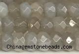 CRB5794 15 inches 4*6mm, 5*8mm faceted rondelle grey agate beads