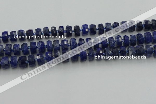CRB581 15.5 inches 6*10mm faceted rondelle sodalite beads