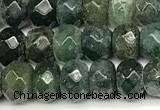 CRB5817 15 inches 4*6mm, 5*8mm faceted rondelle moss agate beads