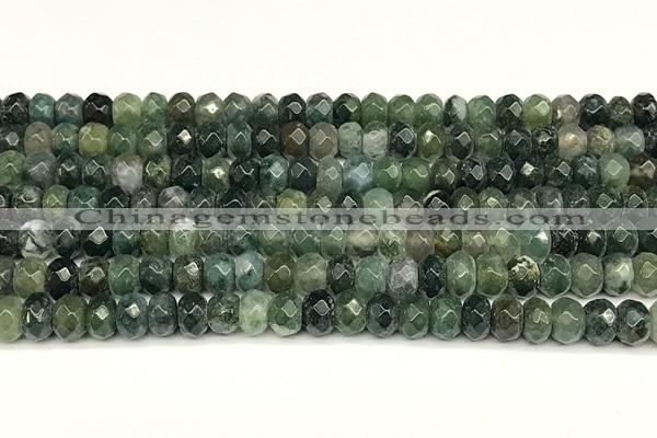 CRB5817 15 inches 4*6mm, 5*8mm faceted rondelle moss agate beads