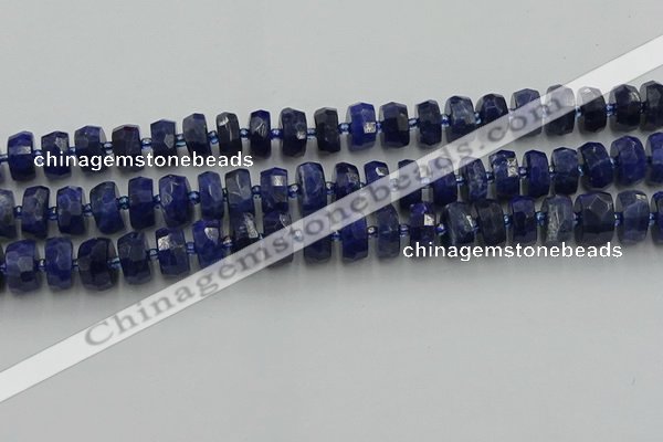 CRB582 15.5 inches 7*12mm faceted rondelle sodalite beads