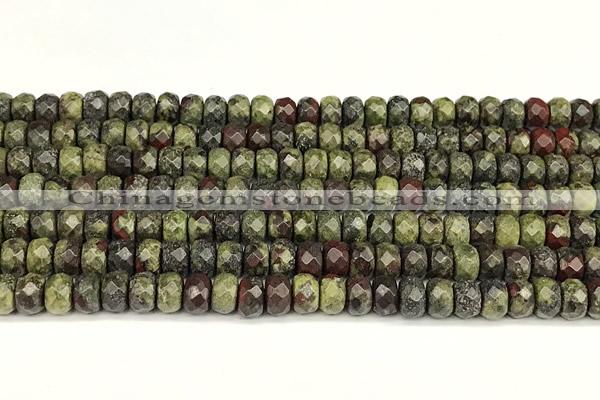 CRB5820 15 inches 4*6mm, 5*8mm, 6*10mm faceted rondelle dragon blood jasper beads