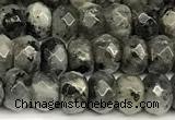 CRB5822 15 inches 4*6mm, 5*8mm, 6*10mm faceted rondelle black labradorite beads