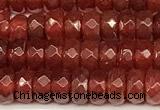 CRB5831 15 inches 4*6mm, 5*8mm faceted rondelle red agate beads