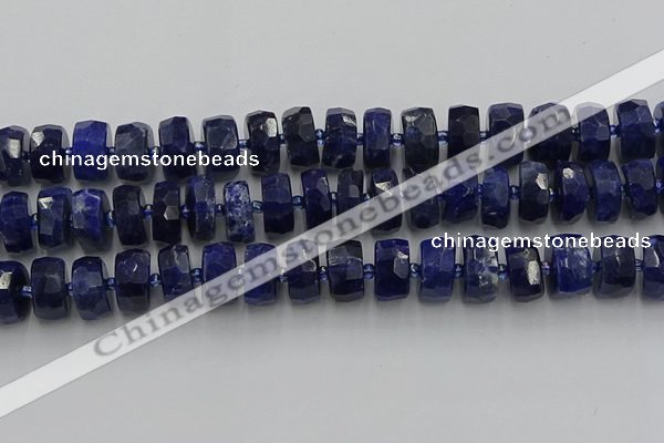 CRB585 15.5 inches 8*18mm faceted rondelle sodalite beads