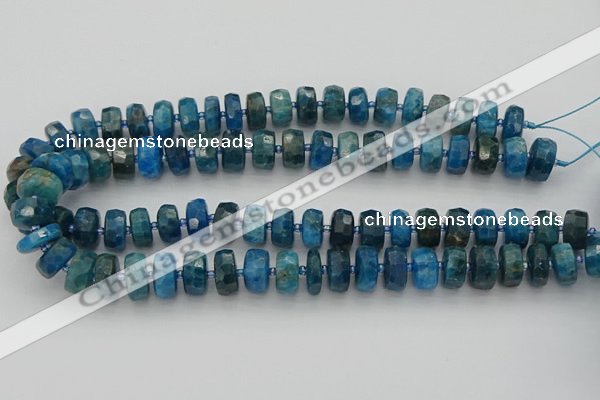 CRB589 15.5 inches 6*10mm faceted rondelle apatite beads