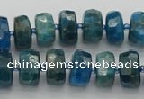 CRB590 15.5 inches 7*12mm faceted rondelle apatite beads