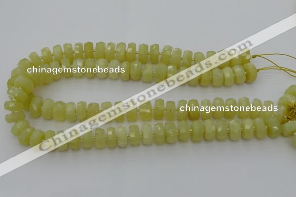 CRB605 15.5 inches 6*10mm faceted rondelle yellow opal beads