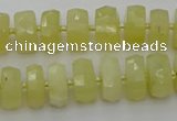 CRB606 15.5 inches 7*12mm faceted rondelle yellow opal beads