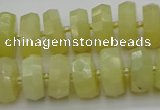 CRB608 15.5 inches 8*16mm faceted rondelle yellow opal beads