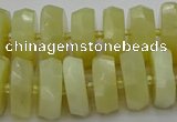 CRB609 15.5 inches 8*18mm faceted rondelle yellow opal beads