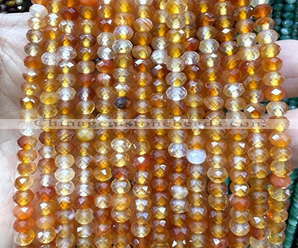 CRB6111 15 inches 4*6mm faceted rondelle red agate beads