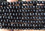 CRB6114 15 inches 4*6mm faceted rondelle black agate beads