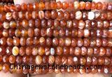 CRB6118 15 inches 4*6mm faceted rondelle red banded agate beads