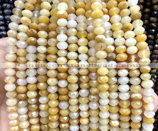 CRB6126 15 inches 4*6mm faceted rondelle yellow jade beads