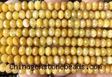 CRB6127 15 inches 4*6mm faceted rondelle yellow jade beads