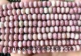 CRB6135 15 inches 4*6mm faceted rondelle pink wooden jasper beads