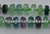 CRB614 15.5 inches 6*10mm faceted rondelle fluorite beads