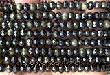 CRB6146 15 inches 4*6mm faceted rondelle golden obsidian beads
