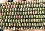 CRB6156 15 inches 4*6mm faceted rondelle unakite beads