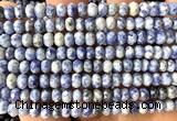CRB6162 15 inches 4*6mm faceted rondelle blue spot stone beads