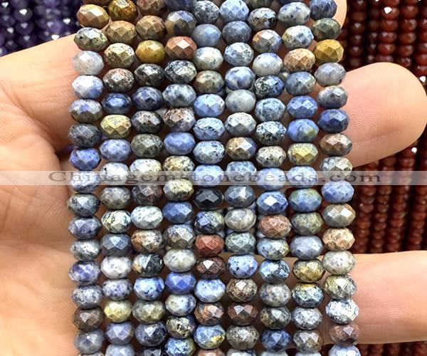 CRB6163 15 inches 4*6mm faceted rondelle sunset dumortierite beads