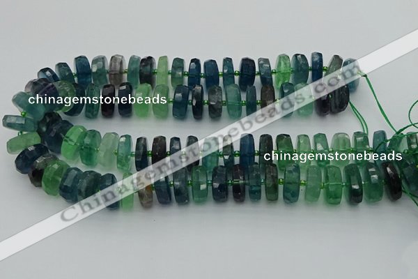 CRB618 15.5 inches 8*18mm faceted rondelle fluorite beads