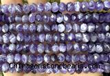 CRB6203 15 inches 5*8mm faceted rondelle dogtooth amethyst beads