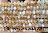 CRB6204 15 inches 5*8mm faceted rondelle citrine gemstone beads