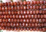 CRB6212 15 inches 5*8mm faceted rondelle red agate beads