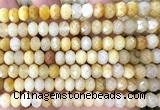 CRB6232 15 inches 5*8mm faceted rondelle yellow jade beads